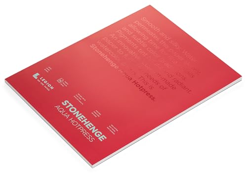 Stonehenge Aqua White Medium Weight Block, 140lb, Hotpress, 15 Sheets for Wet and Dry Media (12X16) - size: 12 x 16 inches