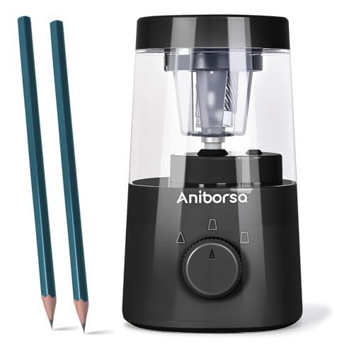 Electric Pencil Sharpener, Battery/USB Cord Operated, Black - color: Black
