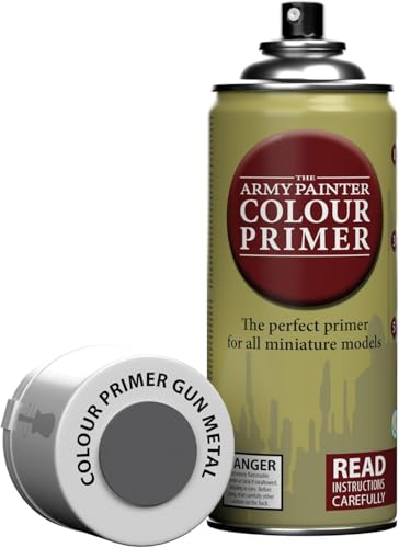 The Army Painter, Colour Primer Gun Metal, 400 ml acrylic spray | Spray Paint Basecoat for Miniature Model Undercoat Priming, Plastic Wargames, DnD & Warhammer - color: Gun Metal