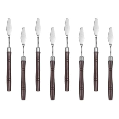 HARFINGTON 8pcs Palette Knife Painting Tool 6.69" Pointed Stainless Steel Blade Plastic Handle Spatula Painting Pallet Knife for Oil Acrylic Canvas, Red - size: 6.69"