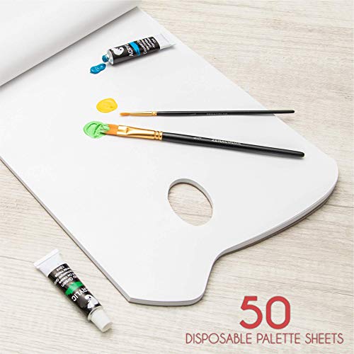Zenacolor - Paper Palette Pad - 50 Removable and Disposable Sheets for Painters - 80gsm, 24lb - Paint Mixing Palette for All Paints (Oil, Acrylic, Watercolor,...)