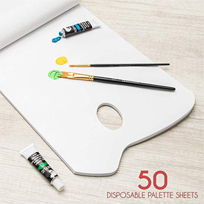Zenacolor - Paper Palette Pad - 50 Removable and Disposable Sheets for Painters - 80gsm, 24lb - Paint Mixing Palette for All Paints (Oil, Acrylic, Watercolor,...)