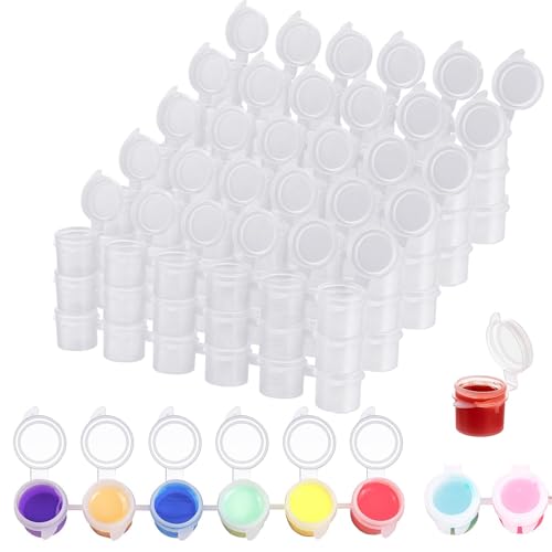 YGAOHF 15 Strips 90 Pots Empty Paint Pots, 5 ml/0.17 Oz Large Empty Paint Pots with Lids, Easy Open Acrylic Paint Container Paint Strips for Classroom School Painting Art Supplies - color: 15 Strips