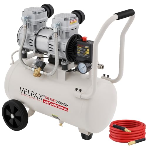 Ultra Quiet Air Compressor, Only 68dB, 8 Gallon Tank, Oil-Free, 110V/60Hz 2.15HP, 9.04CFM@115PSI, Air Compressor Perfect for Spray Painting, Auto Repair, Tire inflation, Woodwork nailing - size: 8 Gallon- Enhanced Version