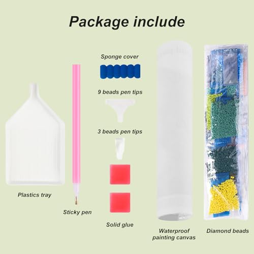 Stalente Diamond Painting Kits for Adults Seaside House, 5D DIY Diamond Art Kits for Beginners Round Full Drill Diamond Painting for Home Wall Decoration Gift 12×12inch, Landscape Scenery