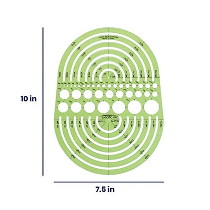 Pacific Arc Circles Radius Master Template Guide, from 1/2 Inch to 3 3/4 Inch Radius and 36 Perfect Circles from 3/64 to 1 Inches - style: Circle Radius