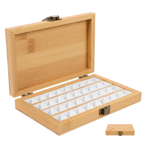 Watercolor Paint Palette Set 36 Empty Half Pans 4x6 Inch Wooden Travel Box Case for Acrylic Gouache Painting Amateur Hobbyists Painting Artists Lovers Back to School Supplies