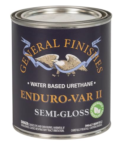 General Finishes Enduro-VAR II Water Based Urethane Topcoat, 1 Quart, Semi-Gloss - color: Semi-Gloss, size: 1 Quart