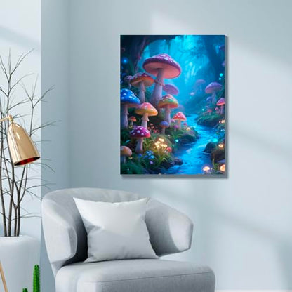 Muzagroo Art Diamond Paintings Kits for Adults 5D Round Full Drill Diamonds Art Kits for Beginners Diamond Art Paintings Gem Paintings Diamond Dots Kits 30x40cm (Mushroom) - color: Mushroom