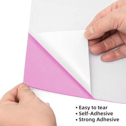 MEARCOOH Self Adhesive Foam Sheets, Pink 9x12 Inch 2mm Sticky Eva Foam Paper for Crafts Cardmaking Photo Frames Classroom Scrapbooking Christmas Crafts (Pink 10 Sheets) - color: Pink Self-adhesive, size: 9X12in-2mm