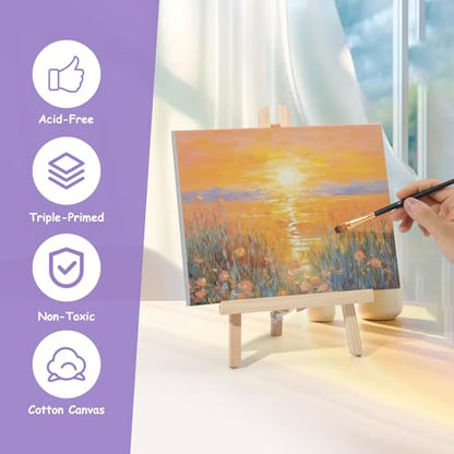 ESRICH Stretched Canvas for Painting, 24 Multi Pack 11x14, 8x10, 5x7(8 of Each) Blank Canvases for Painting, Primed Paint Canvas for Oil Paint, Acrylic Paint, for Beginners, Artists. - size: 24 Packs - 3 Sizes (5x7 8x10 11x14)