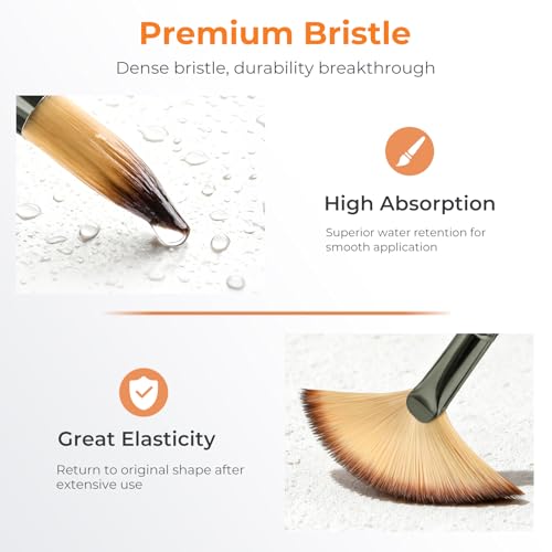 Nicpro 26pcs Professional Paint Brush Set with Palette Knife & Canvas Roll | Artist Paint Brushes for Acrylic Painting, Oil, Watercolor & Gouache, Adults Art Painting Tools Supplies - color: Burlywood