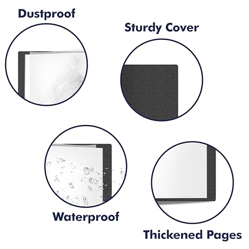 Art Portfolio Folder, 40 Clear Pockets Paper Protectors Display 80 Pages Clear Presentation Book for Artworks, Letters, Report Sheets, Documents (Can Accommodate 11” x17”) - size: 11x17inch (Black)