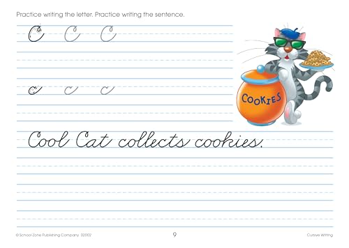 School Zone Cursive Writing Workbook: 32 Pages, 3rd Grade, 4th Grade, Practice Handwriting, Tracing, Letters, Ages 8 to 10 (I Know It! Book Series)