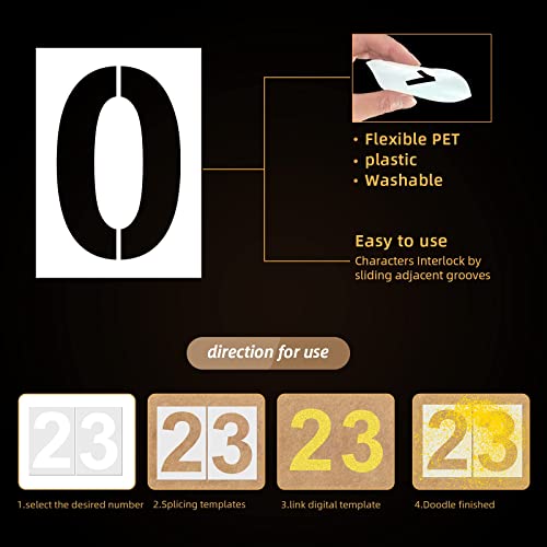 18 Inch Large Number Stencils Reusable Plastic Digital Templates for Cake Address Painting - size: 18 Inch-1