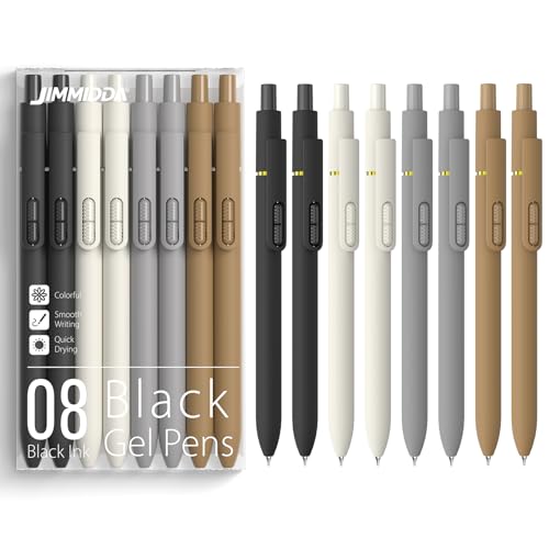 0.7mm Gel Pens Black Ink, 8 Pack Retractable Pens with Fidget Clip - color: Classic -8Pcs Black Ink