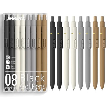 0.7mm Gel Pens Black Ink, 8 Pack Retractable Pens with Fidget Clip - color: Classic -8Pcs Black Ink