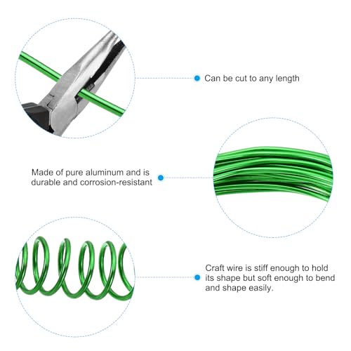 PATIKIL Aluminum Jewelry Wire, 16.4ft x 4pcs, 2mm/12 Gauge, Green - color: Green, size: 2mm x 16.4ft
