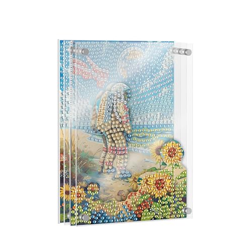 SKRYUIE DIY Acrylayers Diamond Art Kits for Adults, Landscape Multi-Layer Acrylic Diamond Painting Kits, 4-Layered Magnetic Stand-Up Tabletop Decor, Unique Multi-Dimensional Craft Gift 4x6 Inch A8 - color: Colorful-8