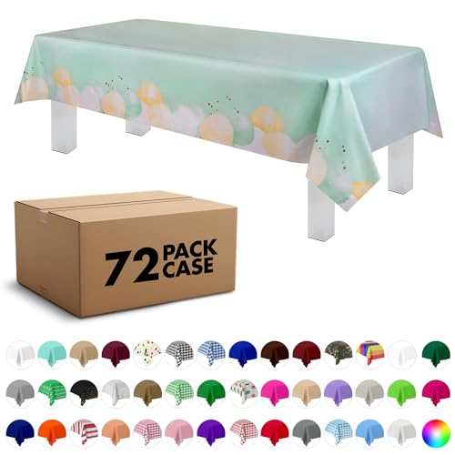 Grandipity Party Balloon Birthday 72 Pack Premium Disposable Plastic Tablecloth 54 Inch. x 108 Inch. Rectangle Table Cover - color: Balloons, size: 54" x 108" - 72 Pack