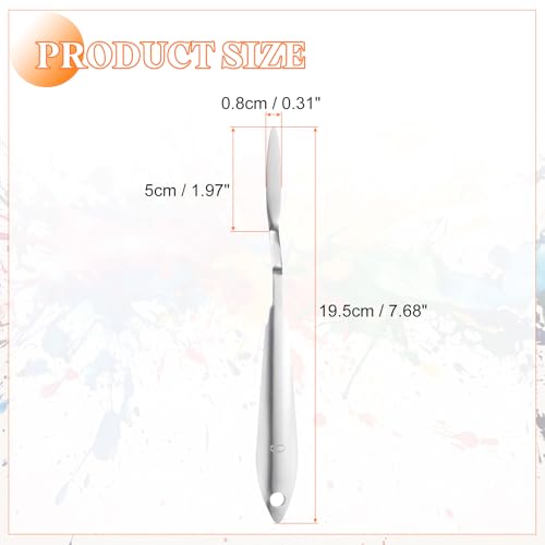 HARFINGTON 2pcs Palette Knife Painting Tool 7.68" Stainless Steel Silver