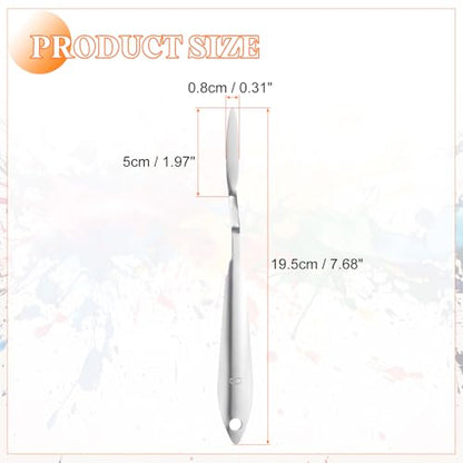 HARFINGTON 2pcs Palette Knife Painting Tool 7.68" Stainless Steel Silver