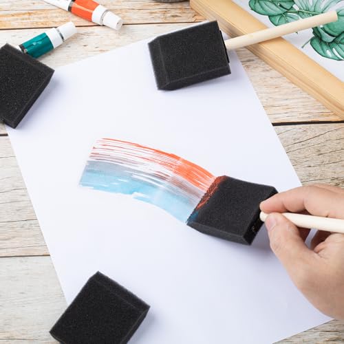 HINZIC 7Pcs Foam Paint Brushes, 2.97x6.29in, Black - size: 2 inch