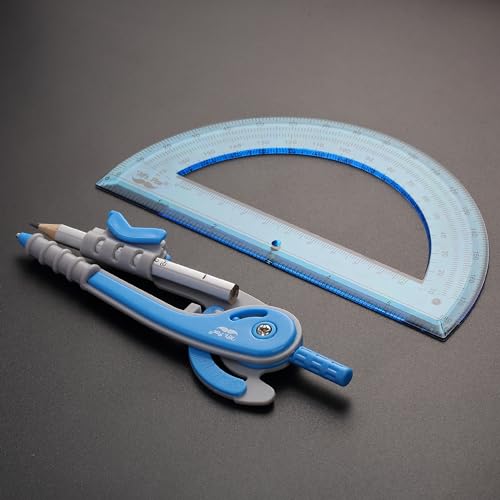 Mr. Pen- Geometry Compass and Protractor Set, 6 Inch Compass - color: Blue, size: 1 Set