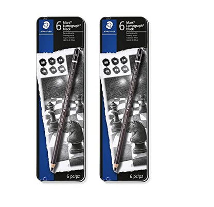 2 Pack Drawing or sketch pencils Wood (100B G6)