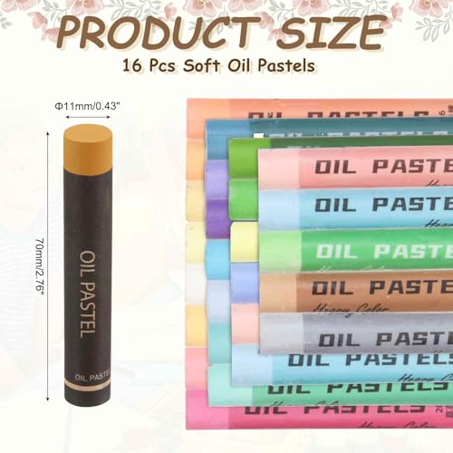MECCANIXITY Soft Oil Pastels, Oil Pastel Crayons Vibrant Color Blendable Art Supplies for Painting Drawing Blending Painting Artists Beginners Professional(Earthy Yellow, Pack of 16) - color: Earthy Yellow
