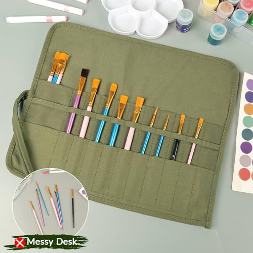 Paint Brush Holder with 22 Slots, 13” x 15” Paint Brush Storage Organizer