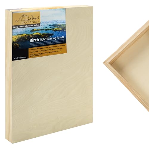 Da Vinci Pro Birch Wood Panel 1-5/8 Deep – 8x10 Single Panel - Fine Textured, Warp Resistant, Lightweight & Rigid – Perfect for Mounting Sanded Pastel or Watercolor Paper, Linen or Canvas