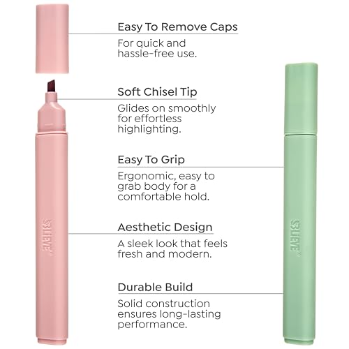 BLIEVE - Aesthetic Highlighters and Gel Pens With Soft Ink and Chisel Tip, Bible Highlighters and Pens No Bleed, Dry Fast Easy to Hold, for Bible Journaling Planner School Supplies (EARTHY) - color: EARTHY