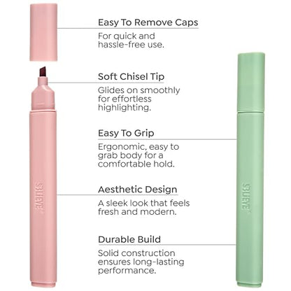 BLIEVE - Aesthetic Highlighters and Gel Pens With Soft Ink and Chisel Tip, Bible Highlighters and Pens No Bleed, Dry Fast Easy to Hold, for Bible Journaling Planner School Supplies (EARTHY) - color: EARTHY