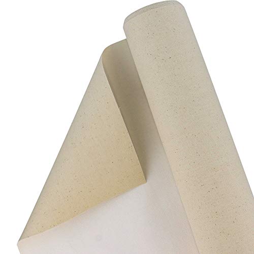 U.S. Art Supply 12-Ounce Triple Primed Gesso 36" Wide x 18' Long (6 Yards), 100% Cotton, Acid-Free - Unstretched Canvas Rolls for Painting, Oil & Acrylic, Murals - Cut to Frame Size - size: 36-Inch-x-6-Yards