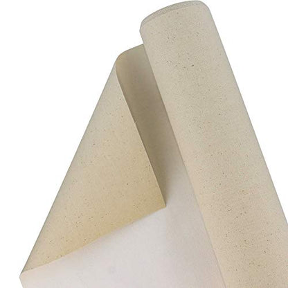 U.S. Art Supply 12-Ounce Triple Primed Gesso 63" Wide x 18' Long (6 Yards), 100% Cotton, Acid-Free - Unstretched Canvas Rolls for Painting, Oil & Acrylic, Murals - Cut to Frame Size - size: 63-Inch-x-6-Yards