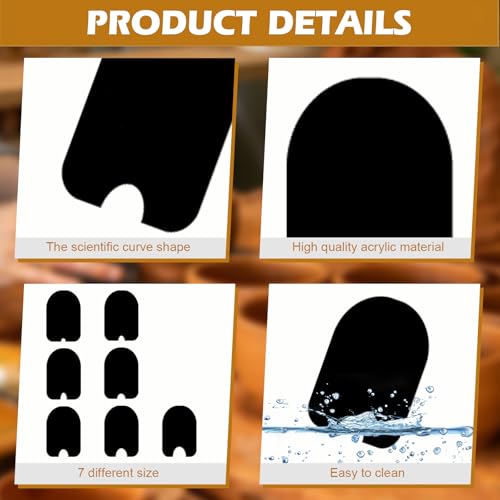 7pcs Pottery Ribs Tool Set, HSSZXFR 6x4cm Pottery Clay Ribs for Plate Bowl Slab Forms, for DIY Carving Molds Shapes Sculpting Texturing Mud Trimming, Home or Studio Use