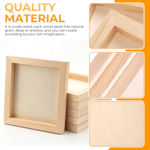 FSWCCK 10 Pack 7 x 7 inch Wood Panel Boards, Unfinished Wood Canvas Panels for Crafts, Painting Canvas, DIY Art Projects, Pouring, Arts Use with Oils, Acrylics - size: 7"X 7" 10 Pack