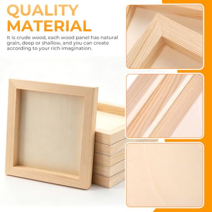 FSWCCK 10 Pack 7 x 7 inch Wood Panel Boards, Unfinished Wood Canvas Panels for Crafts, Painting Canvas, DIY Art Projects, Pouring, Arts Use with Oils, Acrylics - size: 7"X 7" 10 Pack