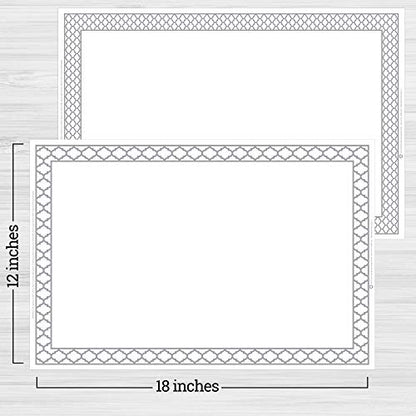 White Disposable Placemats for Baby, Kids, Toddler, Children, Adults - Neat and Sticky Plastic Placemat Table Topper Solutions for Restaurant, Schools, Crafts, or Travel Mats - 40 Pack - color: White