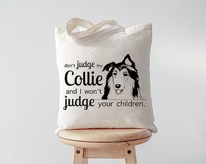 Pet Studio Art Don't Judge My Dog Tote Bag - color: Collie