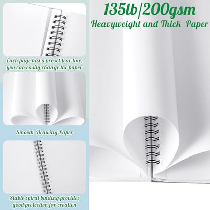 5.5 × 8.5 Inch Marker Paper Pad, 30 Sheets, 200gsm, Double-Sided | Bleedproof Acid-Free Paper, Smooth Surface, Spiral Bound, Tear-Off Pages, Works with Alcohol Markers, Pens & Acrylics - size: 5.5×8.5 Inch (1 Pack)