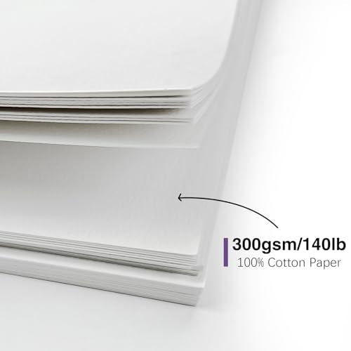 30 Pack Foldable Blank Watercolor Cards with Envelopes 5"x7" | 140lb/300gsm, 100% Cotton Water Color Cards with 10 Sheets Watercolor Postcards for Painting, Greeting, Birthday Valentine - size: 5x7" Cards*30+4x6" Postcards*10