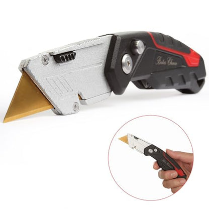 Bates - Utility Knife Blade Dispenser, 40 Pack, Titanium Plated Box Cutter Refills - color: Titanium With Dispenser, size: 40 Pack