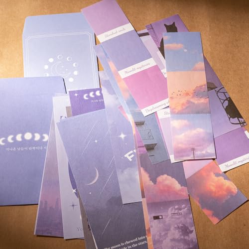 YagCu Scrapbook Kit for Beginners, Aesthetic Junk Journal Supplies, Scrapbooking and Journaling Materials, Bullet Journals Stationery, Planner DIY Arts Craft, Women Adults - color: Moonlight