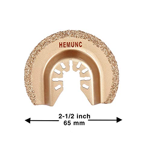 Oscillating Tool Blades, HEMUNC 5pcs Universal Semicircle Carbide Oscillating Multitool Saw Blades Accessories kit - size: 5PACK SEMICIRCLE CARBIDE