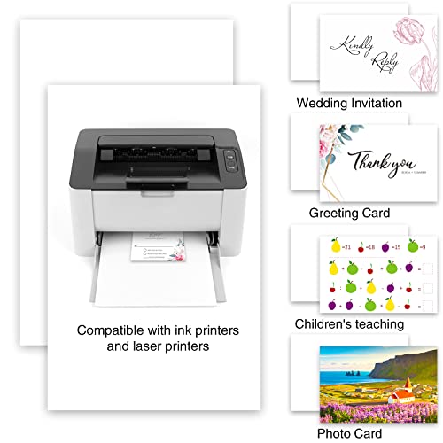 200 Pack 4x6 White Cardstock Paper, 80Lb Blank Cards for Printing