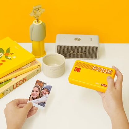 KODAK Mini 2 Retro 4PASS Portable Photo Printer (2.1x3.4 inches) + 8 Sheets, Black - color: Black, size: Printer + 8 Sheets