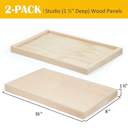 Falling in Art 2 Pack 8x16'' Unfinished Gallery Birch Wood Canvas Panels - size: 8*16 2 Pack