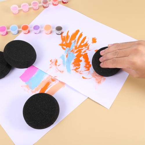 12 PCS Pottery Sponges, Round Painting Sponge 3inch Black Artist Sponges Craft Clay Watercolor Sponge for Face Painting Pottery Ceramics Art Crafts, Suitable for People Aged 18 and Above